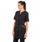 NOIR/FUCHSIA - Blouse professionnelle de travail à manches courtes femme auxiliaire de vie médical aide a domicile infirmier