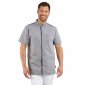 CHAMBRAY/NOIR - Blouse professionnelle de travail à manches courtes homme auxiliaire de vie médical aide a domicile infirmier