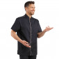 NOIR/ZINC - Blouse professionnelle de travail à manches courtes homme aide a domicile médical auxiliaire de vie infirmier