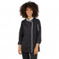 NOIR/PERLE - Veste de cuisine manches longues professionnelle de travail à manches longues femme serveur cuisine restaurant res