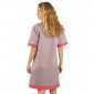 ZINC/FUCHSIA - Blouse professionnelle de travail à manches courtes femme école entretien crèche menage