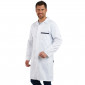 BLANC/ARDOISE - Blouse professionnelle de travail blanche à manches transformables homme entretien artisan menage chantier