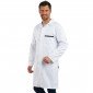 BLANC/ARDOISE - Blouse professionnelle de travail blanche à manches transformables homme chantier menage artisan entretien