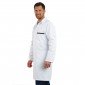 BLANC/ARDOISE - Blouse professionnelle de travail blanche à manches transformables homme chantier menage artisan entretien