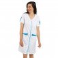 BLANC/ATOLL - Blouse professionnelle de travail blanche à manches transformables femme - PROMO entretien internat menage école