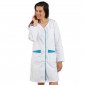 BLANC/ATOLL - Blouse professionnelle de travail blanche à manches transformables femme - PROMO entretien internat menage école