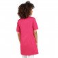 FUCHSIA/BLANC - Blouse professionnelle de travail blanche à manches courtes femme