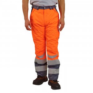 ORANGE - Pantalon haute visibilité professionnel de travail Extérieur : 100% Polyester enduit polyuréthane - Rembourrage : 100% 