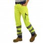 JAUNE/MARINE - Pantalon Haute visibilité professionnelle de travail mixte logistique artisan manutention chantier