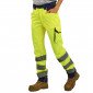 JAUNE/MARINE - Pantalon haute visibilité professionnel de travail mixte logistique artisan transport chantier