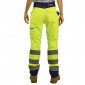 JAUNE/MARINE - Pantalon haute visibilité professionnel de travail mixte transport artisan manutention chantier