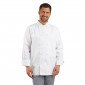 BLANC - Veste de cuisine manches longues professionnelle de travail à manches longues mixte restaurant cuisine hôtel serveur