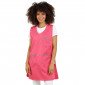 FUCHSIA/FLEURS - Chasuble tablier blouse professionnel femme menage auxiliaire de vie entretien aide a domicile