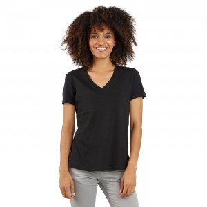 NOIR - Tee-shirt professionnel de travail à manches courtes femme aide a domicile infirmier auxiliaire de vie médical