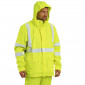 JAUNE - Veste de pluie haute visibilité professionnelle de travail mixte logistique chantier manutention artisan