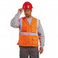 ORANGE - Gilet Haute visibilité professionnelle de travail mixte logistique artisan manutention chantier