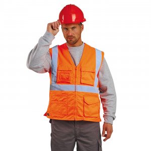 ORANGE - Gilet Haute visibilité professionnel de travail mixte manutention chantier logistique artisan