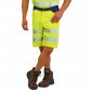 JAUNE/MARINE - Short Haute visibilité professionnel de travail homme artisan manutention chantier logistique