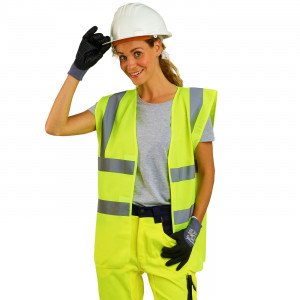 JAUNE - Gilet Haute visibilité professionnel de travail mixte transport artisan manutention chantier