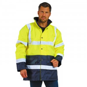 JAUNE/MARINE - Veste de sécurité Haute visibilité professionnelle de travail homme transport chantier logistique artisan