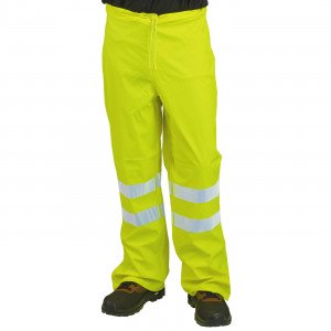 JAUNE - Pantalon haute visibilité professionnel de travail homme chantier logistique artisan transport