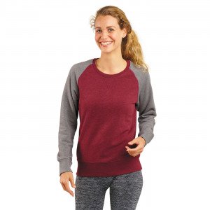 BORDEAUX/GRIS - Sweat professionnel de travail BIO femme boucher aide a domicile patissier auxiliaire de vie