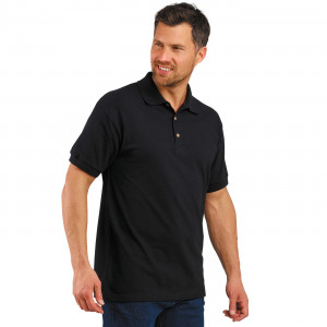 NOIR - Polo professionnel de travail 100% coton homme aide a domicile médical auxiliaire de vie infirmier