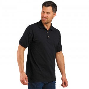 NOIR - Polo professionnel de travail 100% coton homme aide a domicile infirmier auxiliaire de vie médical