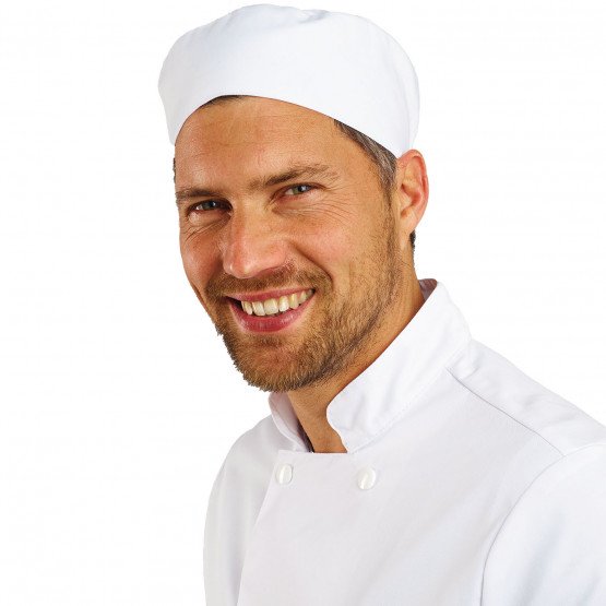 BLANC - Calot professionnel de travail restaurant serveur cuisine restauration