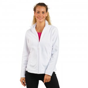 BLANC - Veste polaire professionnelle de travail à manches longues femme médical auxiliaire de vie infirmier aide a domicile