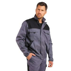 GRIS/NOIR - Blouson professionnel de travail homme logistique artisan transport chantier