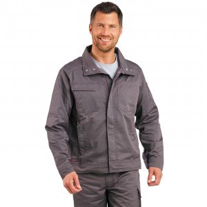 GRIS - Veste de travail professionnelle à manches longues homme artisan logistique chantier manutention