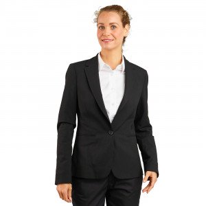NOIR - Veste de service professionnelle de travail femme restauration restaurant serveur cuisine