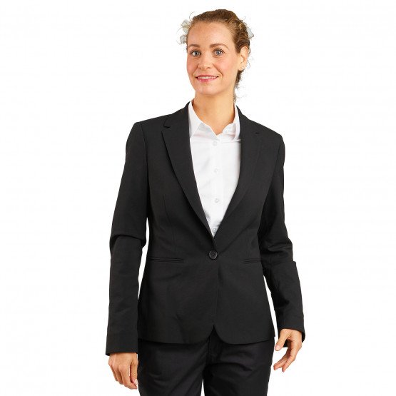 NOIR - Veste de service professionnelle de travail femme hôtel serveur restaurant cuisine
