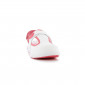 BLANC/FUCHSIA - Sabot professionnel de travail blanc en cuir EN ISO 20347 femme auxiliaire de vie médical aide a domicile infirm