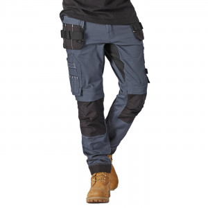 GRIS/NOIR - Pantalon de travail professionnel homme chantier manutention artisan transport