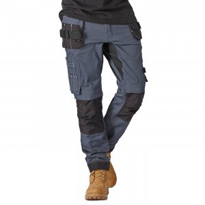 GRIS/NOIR - Pantalon de travail professionnel homme manutention artisan logistique chantier