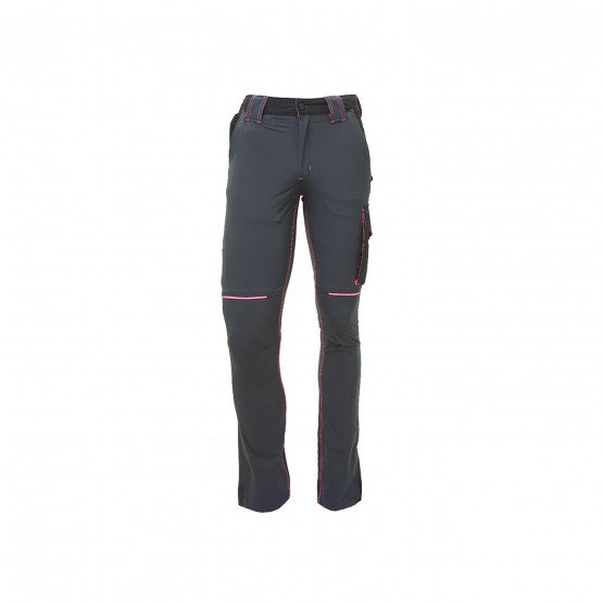 GRIS/ROSE - Pantalon de travail professionnel femme logistique artisan manutention chantier