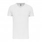 BLANC - Tee-shirt professionnel de travail à manches courtes BIO 100% coton homme aide a domicile médical auxiliaire de vie infi