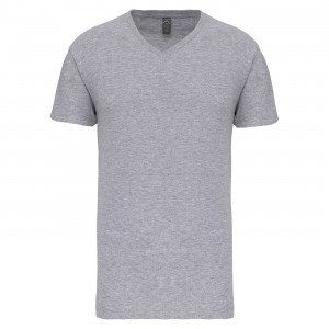 BLANC - Tee-shirt professionnel de travail à manches courtes BIO 100% coton homme aide a domicile infirmier auxiliaire de vie mé