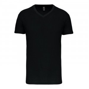 NOIR - Tee-shirt professionnel de travail à manches courtes BIO 100% coton homme auxiliaire de vie médical aide a domicile infir