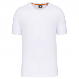 BLANC - Tee-shirt professionnel de travail à manches courtes BIO mixte auxiliaire de vie médical aide a domicile infirmier