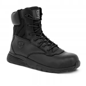 NOIR - Chaussure de sécurité S3 professionnelle de travail noire en cuir EN ISO 20345 S3 mixte manutention chantier transport ar