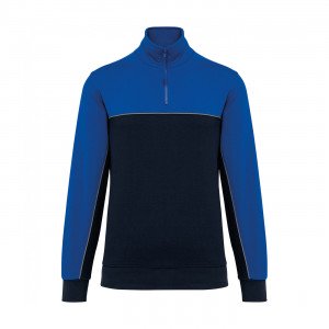 MARINE/BLEU - Sweat professionnel de travail BIO mixte manutention chantier transport artisan