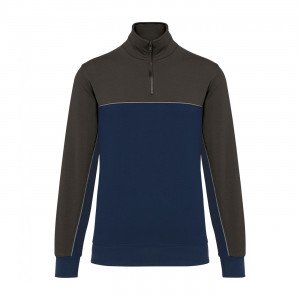 MARINE/BLEU - Sweat professionnel de travail BIO mixte transport artisan manutention chantier