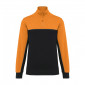 NOIR/ORANGE - Sweat professionnel de travail BIO mixte chantier transport artisan logistique