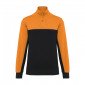 NOIR/ORANGE - Sweat professionnel de travail BIO mixte transport chantier logistique artisan