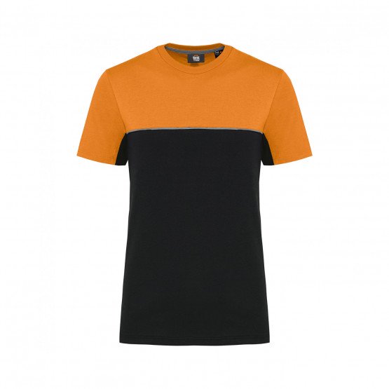 NOIR/ORANGE - Tee-shirt professionnel de travail à manches courtes mixte manutention chantier transport artisan
