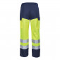 JAUNE/MARINE - Pantalon haute visibilité professionnel de travail homme chantier transport artisan logistique