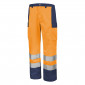 ORANGE/MARINE - Pantalon haute visibilité professionnel de travail homme chantier transport artisan logistique